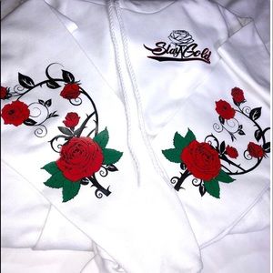 Stay Gold White Rose Hoodie